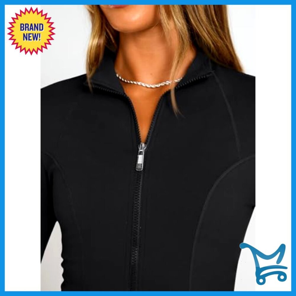 Lightweight Zip Up Jacket Slim Fit Athletic Workout Hoodie Gym Essential - Picture 6 of 7